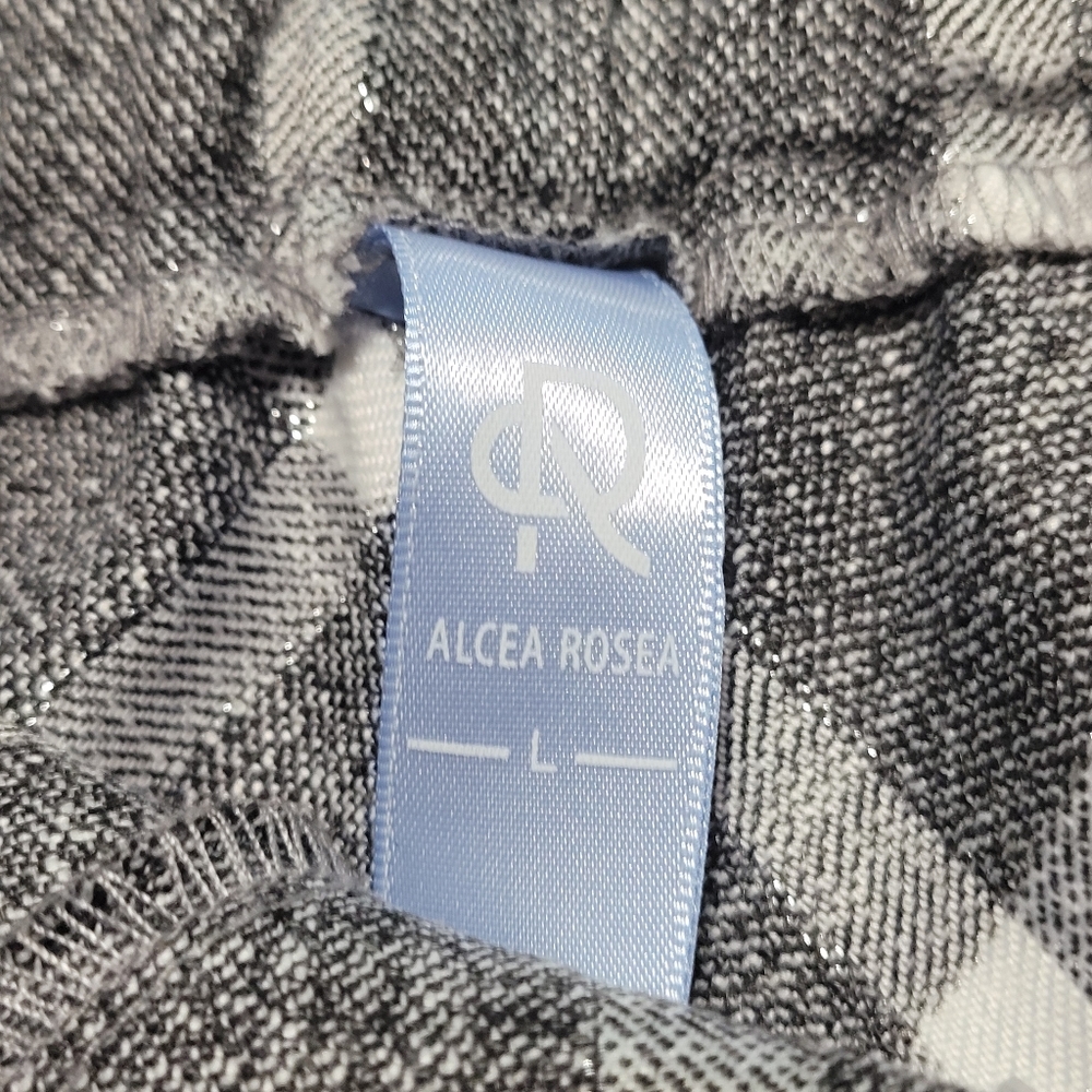 New Alcea Rosa High Waist Plaid Midi Skirt~A-Line~Dark Gray~Large - Picture 10 of 11